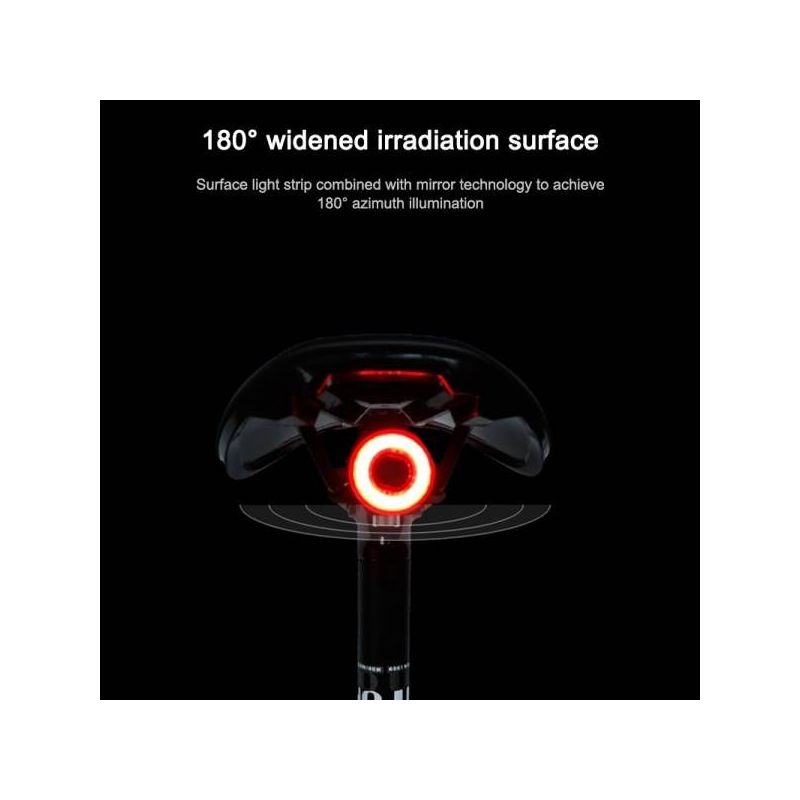 MEROCA MX2 feu arrière intelligent capteur de frein LED haute puissance vélo urban trail sécurité nocturne USB