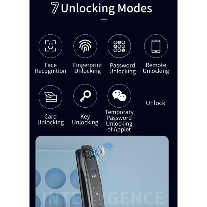 Serrure de Porte Intelligente 3D avec Empreinte Digitale et Mot de Passe pour Sécurité Domestique Avancée