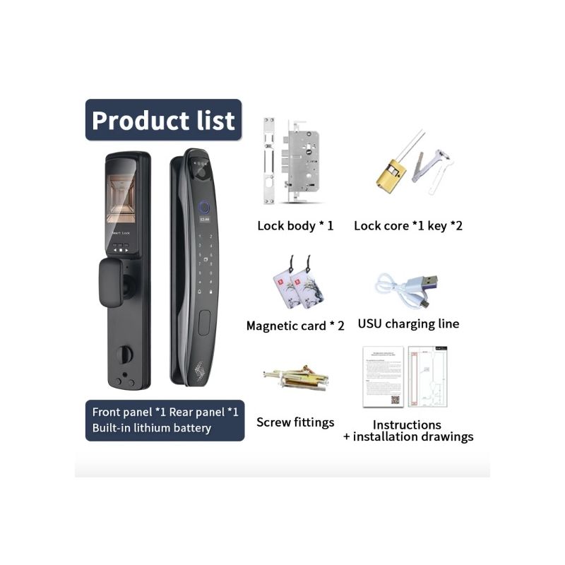 Serrure de Porte Intelligente 3D avec Empreinte Digitale et Mot de Passe pour Sécurité Domestique Avancée