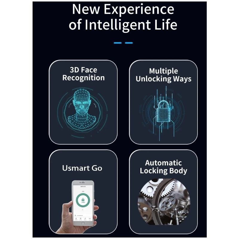 Serrure de Porte Intelligente 3D avec Empreinte Digitale et Mot de Passe pour Sécurité Domestique Avancée
