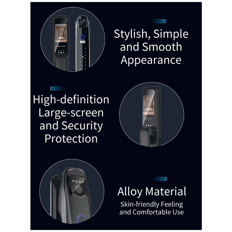 Serrure de Porte Intelligente 3D avec Empreinte Digitale et Mot de Passe pour Sécurité Domestique Avancée