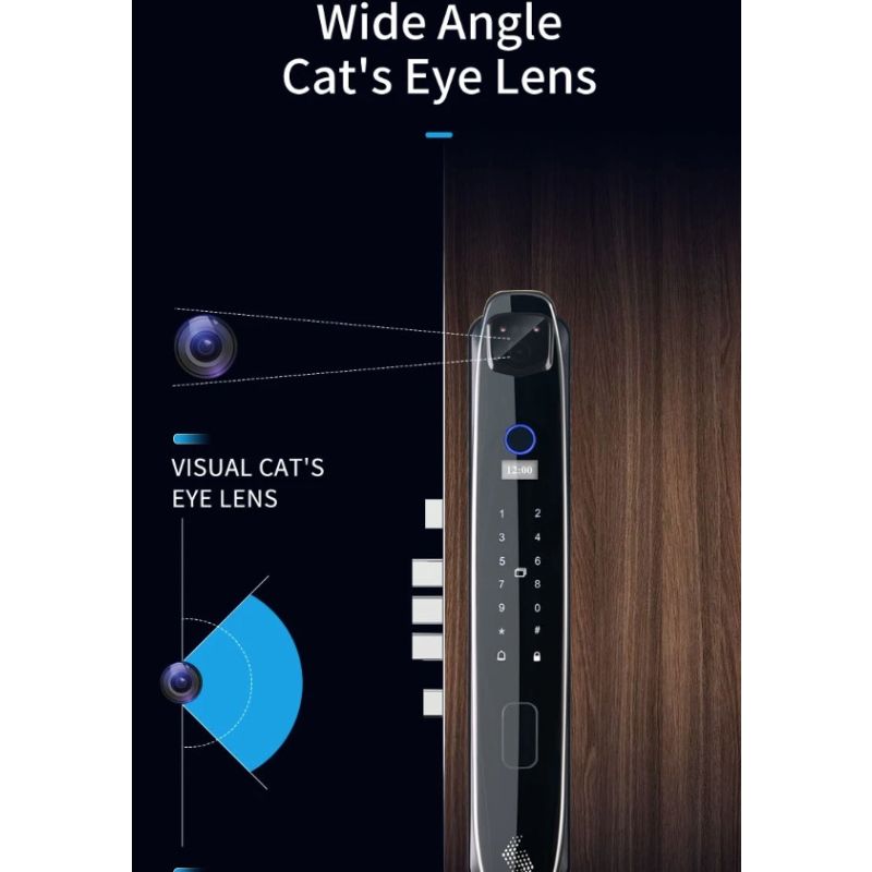 Serrure de Porte Intelligente 3D avec Empreinte Digitale et Mot de Passe pour Sécurité Domestique Avancée