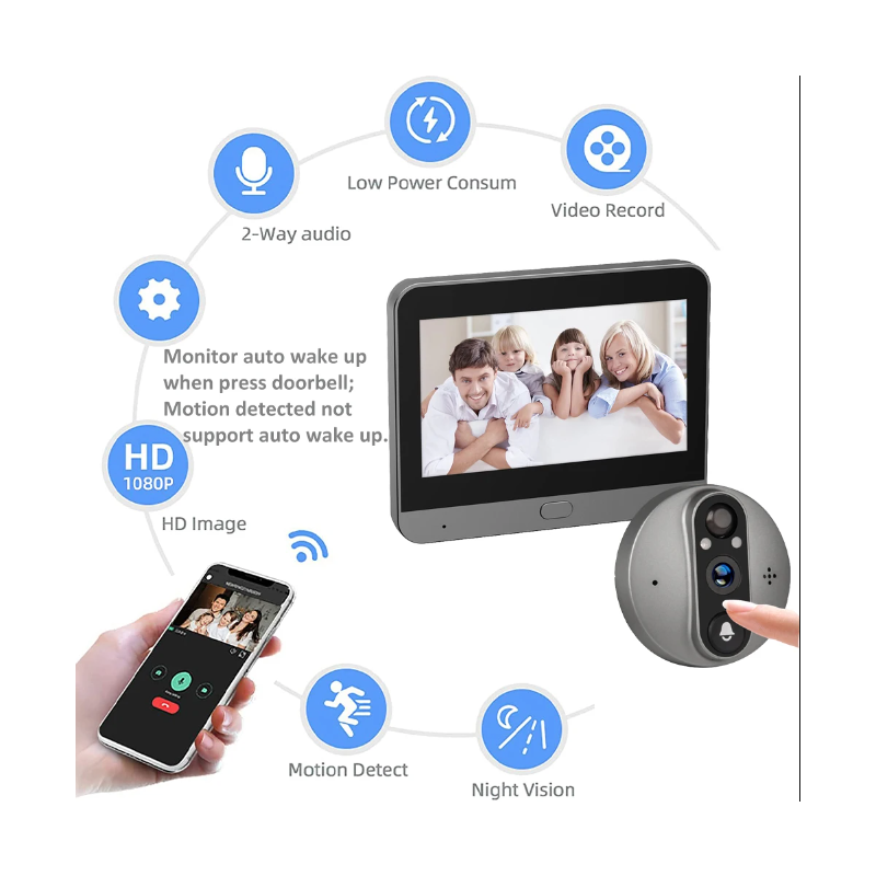 Caméra Vidéo Judas WiFi Tuya Smart 1080P avec Détecteur de Mouvement PIR et Vision Nocturne Sécurité Domicile