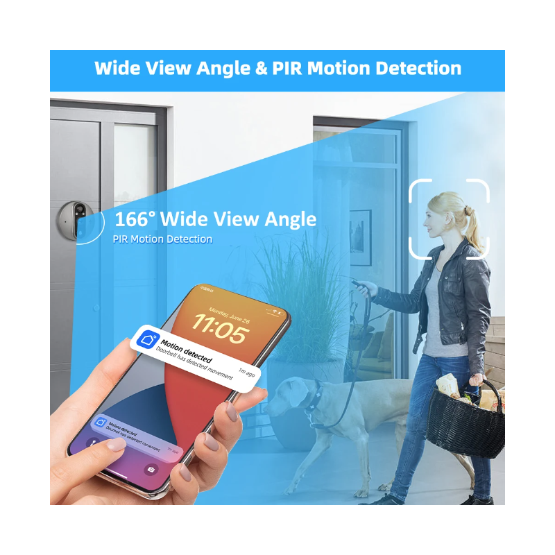 Caméra Vidéo Judas WiFi Tuya Smart 1080P avec Détecteur de Mouvement PIR et Vision Nocturne Sécurité Domicile