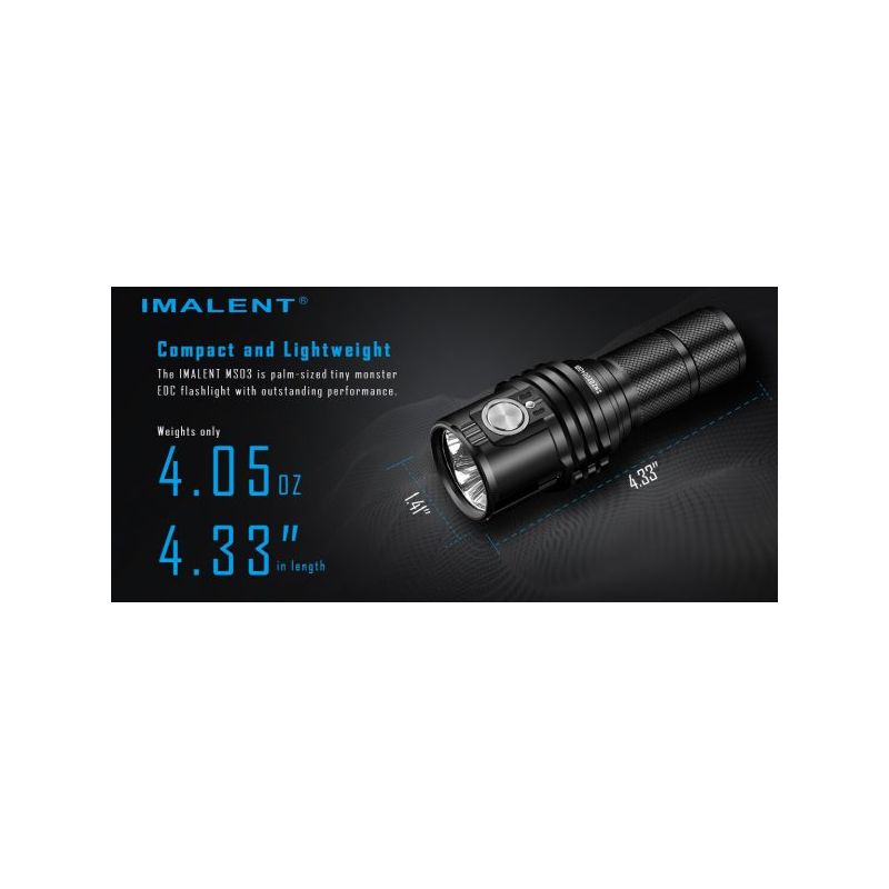 IMALENT MS03 Lampe de Poche EDC Ultra-Brillante 13000 Lumens Technologie LED Avancée Robuste et Rechargeable