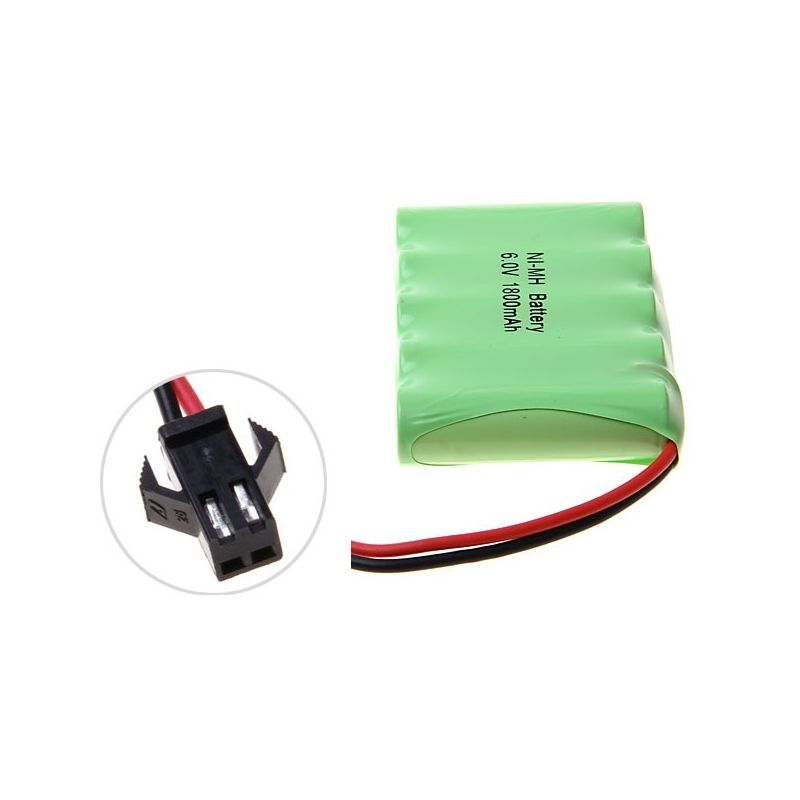 Pile Ni-MH AA 1800mAh 6V Grande Batterie SM Rechargeable pour Jouet Voiture, Modèle Avion - 5 Pièces