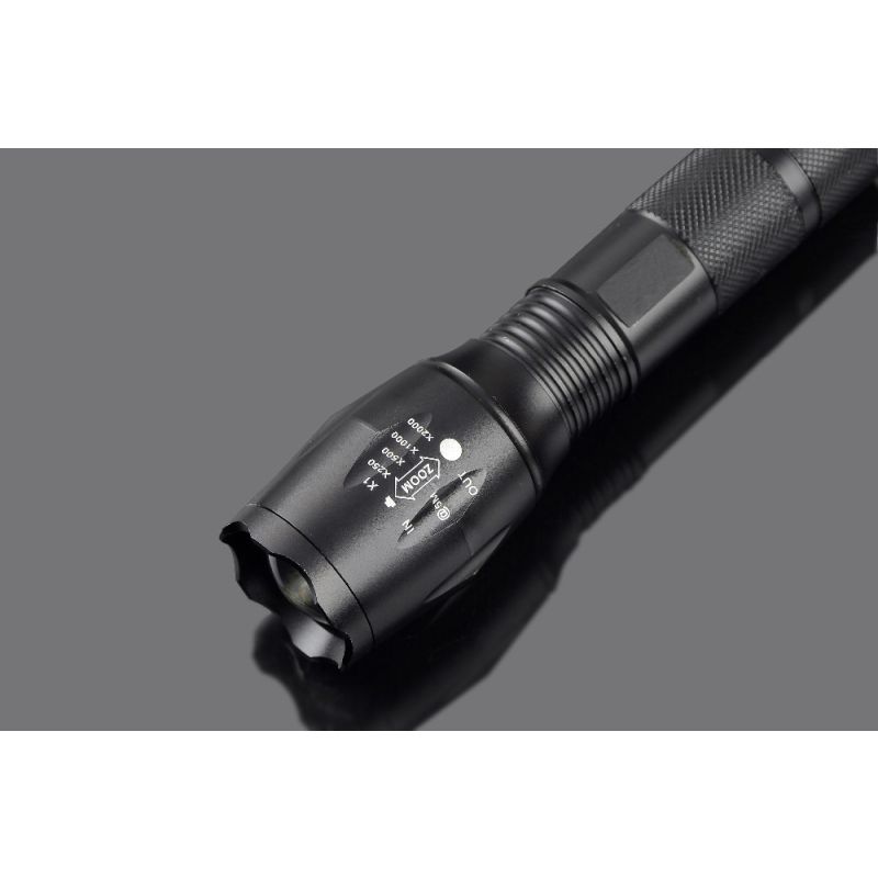 Lampe Torche Ultrafire A100 1800 Lumens Zoomable T6 LED Éclairage Polyvalent Durable Aluminium Qualité Aérospatiale