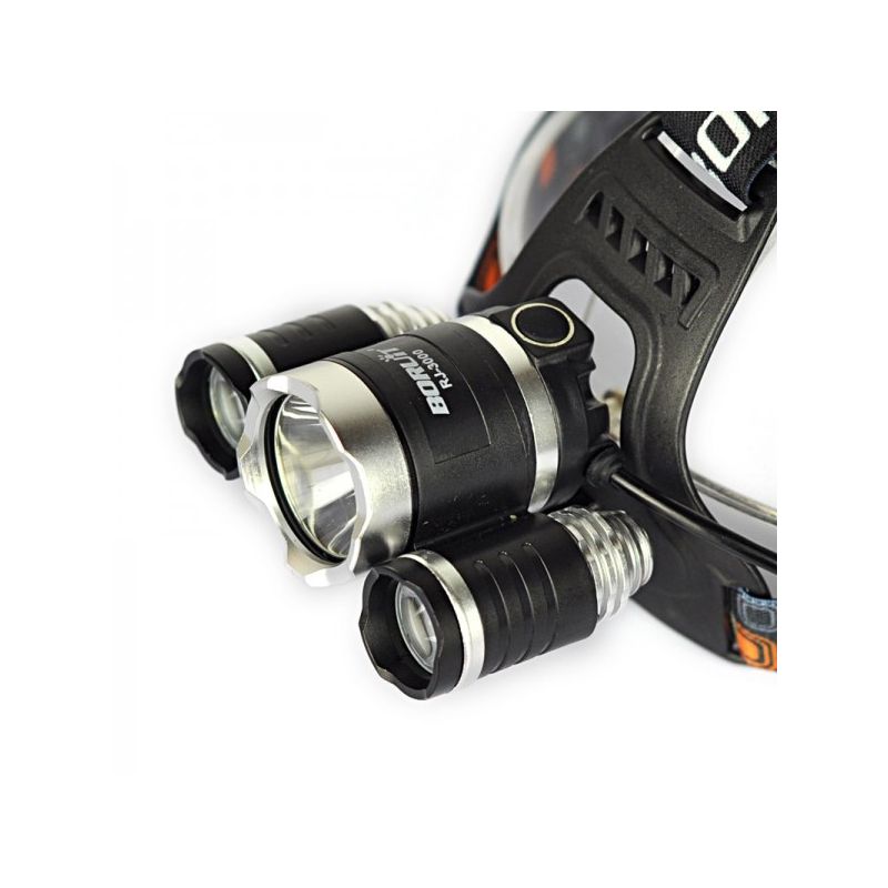 Boruit RJ-3000 Phare LED lumière blanche T6 équipement aventure design durable lampe frontale légère légère