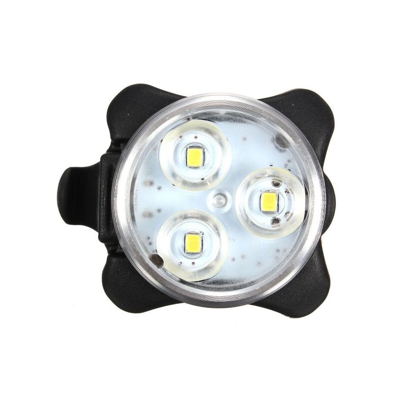 Lumière de Vélo USB Rechargeable HJ-030 3 LED 4 Modes Imperméable Sécurité Cycliste Visibilité Nocturne