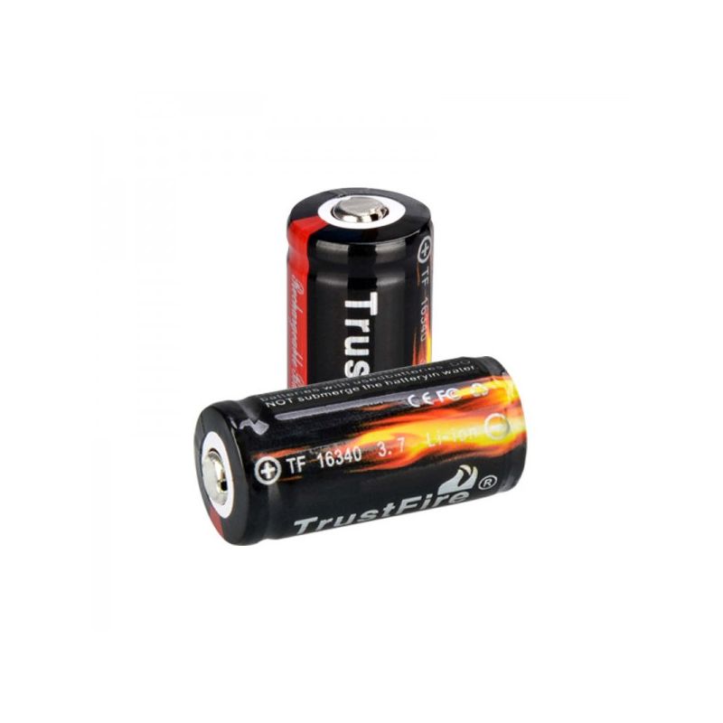 Batterie TrustFire 16340 CR123A rechargeable 3.7V Li-ion protégée écologique alternative aux jetables