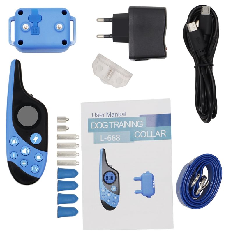 Collier d'entraînement de chien électrique télécommande 500m imperméable rechargeable formation en plein air