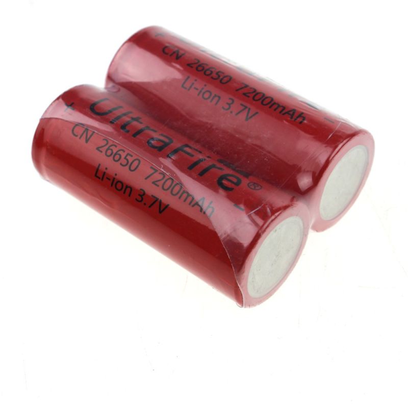 Batterie UltraFire CN 26650 3.7V 7200mAh sans protection rechargeable haute capacité pour gadgets électroniques