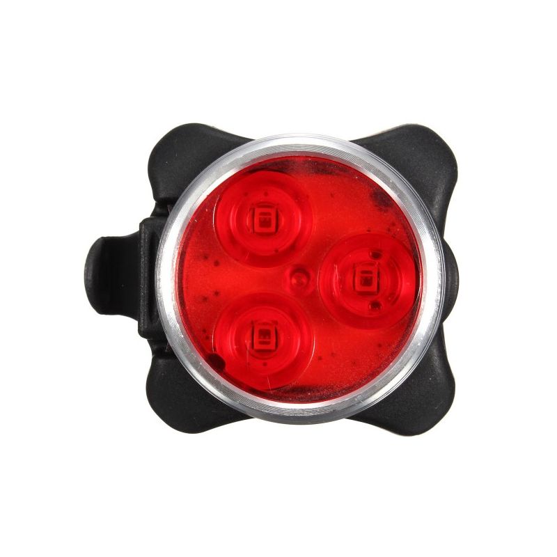 Lumière de Vélo USB Rechargeable HJ-030 3 LED 4 Modes Imperméable Sécurité Cycliste Visibilité Nocturne