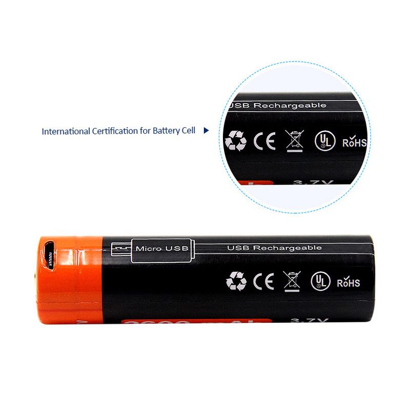 Batterie 18650 2600mAh Rechargeable Li-ion 3.7V Micro USB pour Gadgets Énergie Durable Performance Fiable