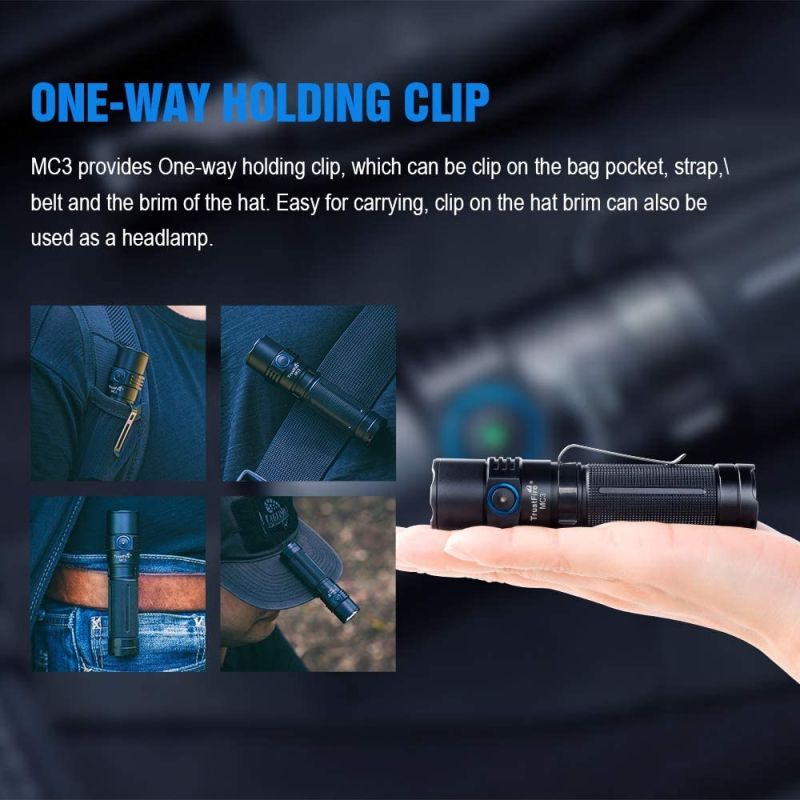 TrustFire MC3 XHP50 Lampe Torche LED 2500 Lumens étanche IP68 chargement magnétique USB pour extérieur