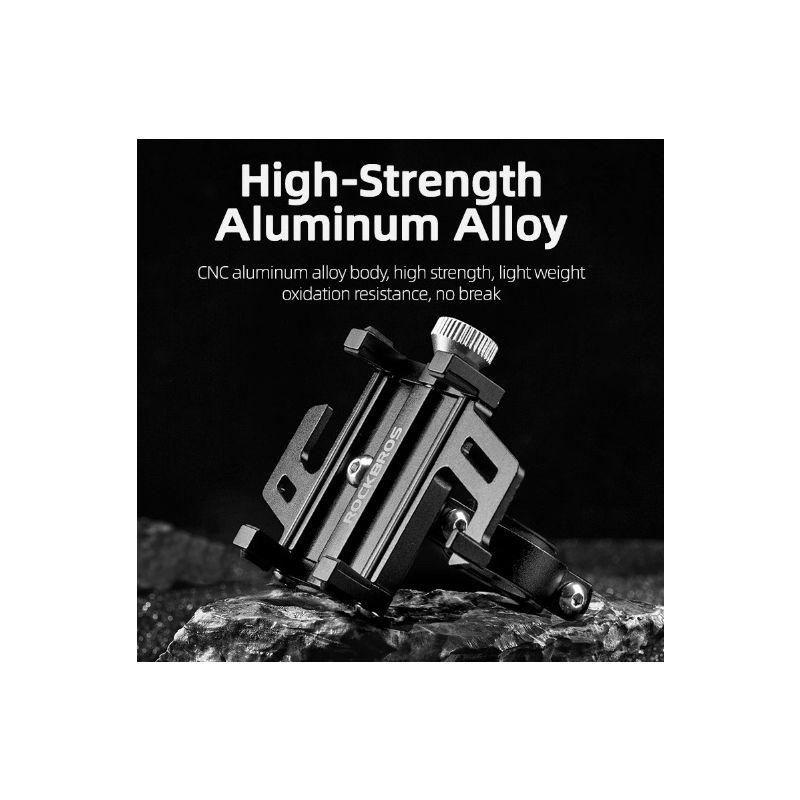 Support smartphone ROCKBROS moto vélo électrique alliage aluminium CNC stable navigation fluide silicone