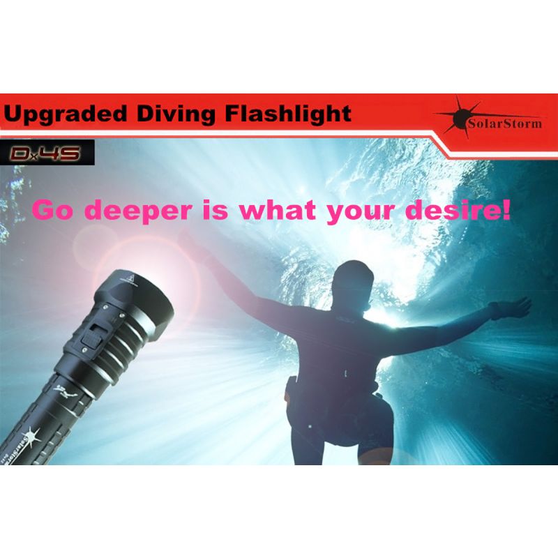 Lampe de plongée Solarstorm DX4S 3000 lumens étanchéité IPX8 pour exploration récif en aluminium durable