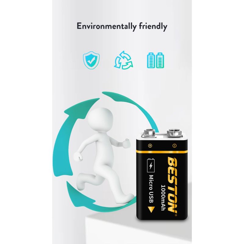 Batterie Beston 9V 1000mAh micro USB pour hélicoptères RC haute capacité longue durée et solution écologique