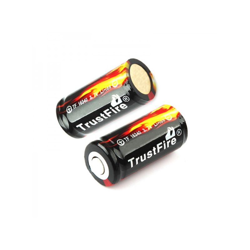 Batterie TrustFire 16340 CR123A rechargeable 3.7V Li-ion protégée écologique alternative aux jetables
