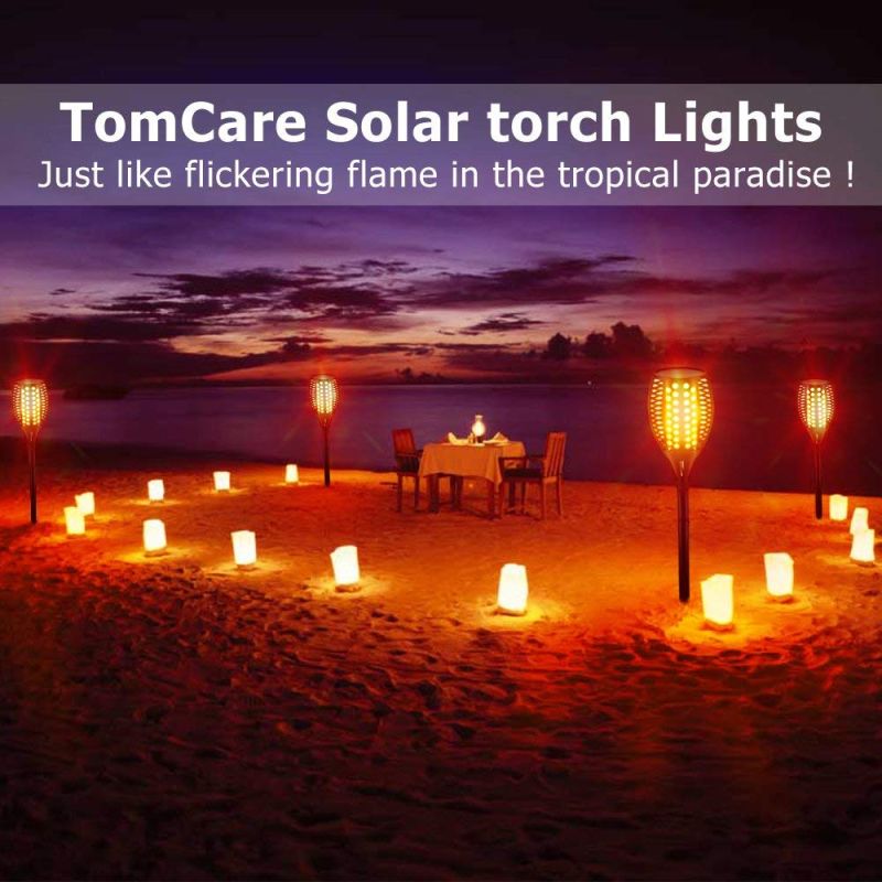 Torches solaires améliorées lumières à flamme vacillante pour éclairage extérieur et décoration de paysage