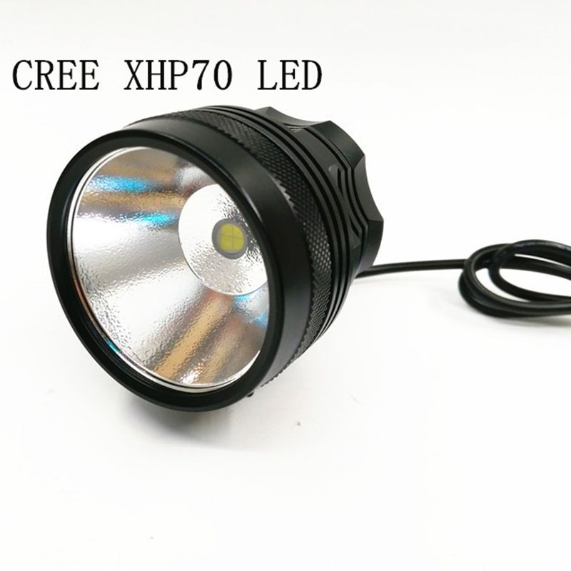 Phare de Vélo XHP70 LED 3500 Lumens Éclairage LED Inclus Batterie Chargeur Bandeau Ajustable Haute Luminosité