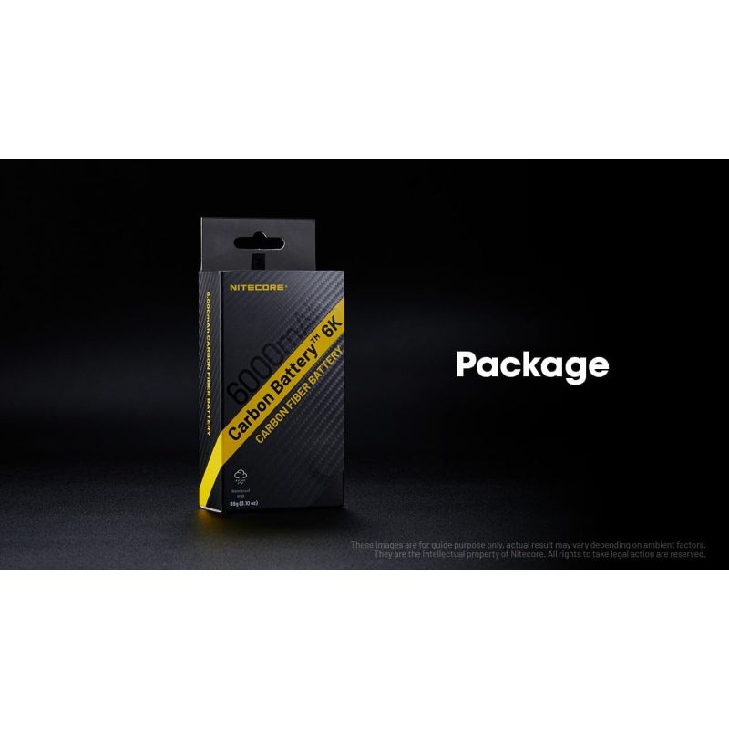 Nitecore Batterie Carbone 6K USB-C Rechargeable 6000mAh Légère Étanche Power Bank Randonnée