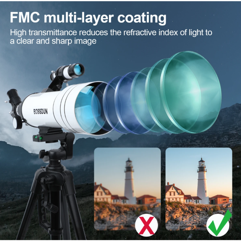 Explorez l'univers avec le Bossdun télescope 333X pour enfants idéal observation des étoiles et de la lune