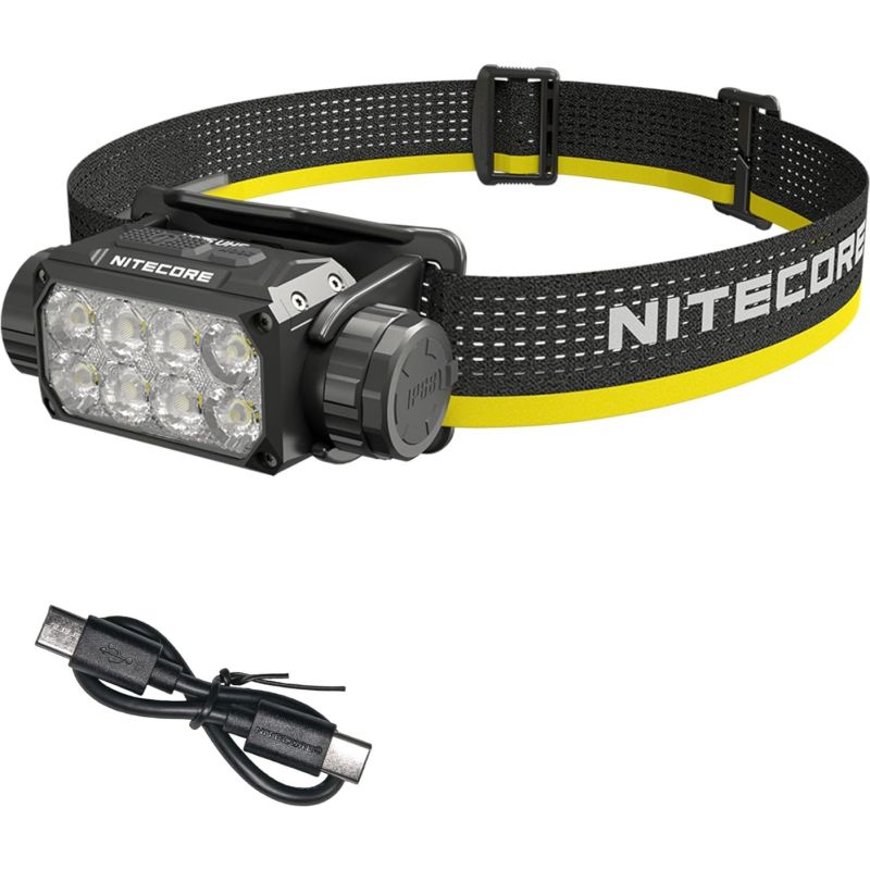 Lampe frontale Nitecore HC75 3000 lumens USB-C rechargeable mise au point réglable idéal randonnée camping chasse