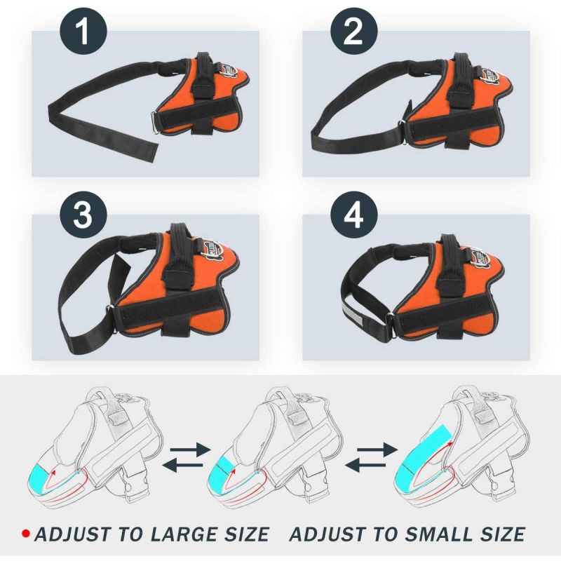 Harnais respirant pour chien avec poignée harnais anti-traction sécurité nocturne pour une marche confortable