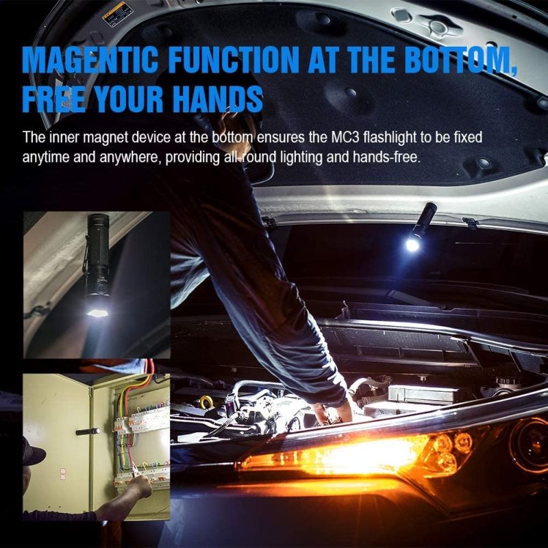 TrustFire MC3 XHP50 Lampe Torche LED 2500 Lumens étanche IP68 chargement magnétique USB pour extérieur
