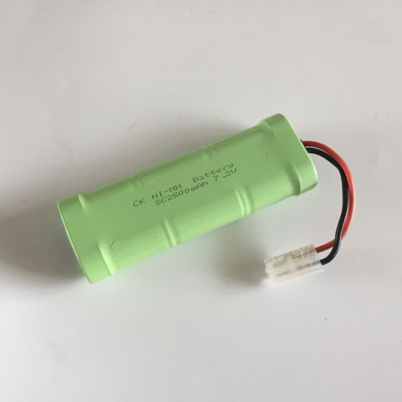 Batterie Ni-MH rechargeable 7.2V SC 2500mAh sans effet mémoire pour véhicules télécommandés et électroniques