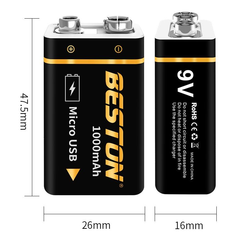 Batterie Beston 9V 1000mAh micro USB pour hélicoptères RC haute capacité longue durée et solution écologique