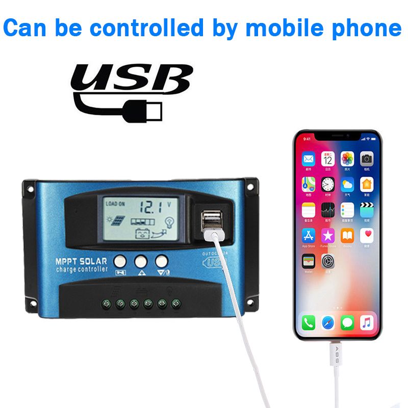 Contrôleur de Charge Solaire MPPT 30A à 100A Écran LCD Gestion Énergie Durable Prolonge Durée de Vie Batterie