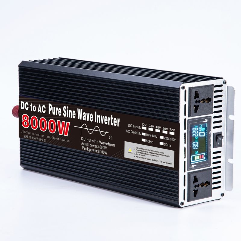 Onduleur à onde sinusoïdale pure 8000W Transformateur DC 24V en AC 220V pour système énergétique hors réseau