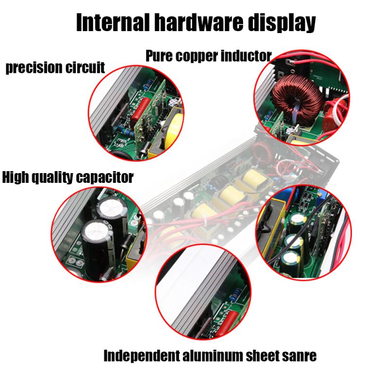 Onduleur à onde sinusoïdale pure 8000W Transformateur DC 24V en AC 220V pour système énergétique hors réseau