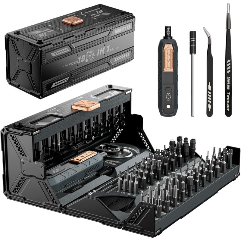 JAKEMY JM-8192 Kit Tournevis de Précision 160 Bits Magnétiques CR-V/S2 pour Réparation Électronique/PC Portable/Montre/Xbox, Outils Pro.