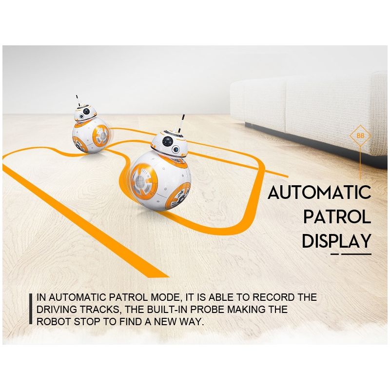 BB-8 Robot Télécommandé Star Wars Jouet Intelligent 2.4G Rotation 360° Amusement pour Enfants Cadeaux Parfaits