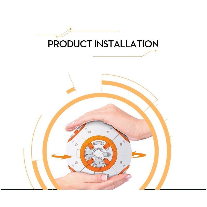 BB-8 Robot Télécommandé Star Wars Jouet Intelligent 2.4G Rotation 360° Amusement pour Enfants Cadeaux Parfaits