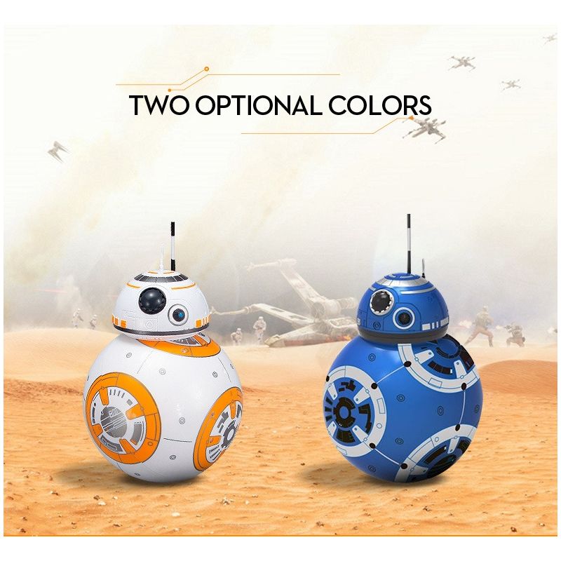 BB-8 Robot Télécommandé Star Wars Jouet Intelligent 2.4G Rotation 360° Amusement pour Enfants Cadeaux Parfaits