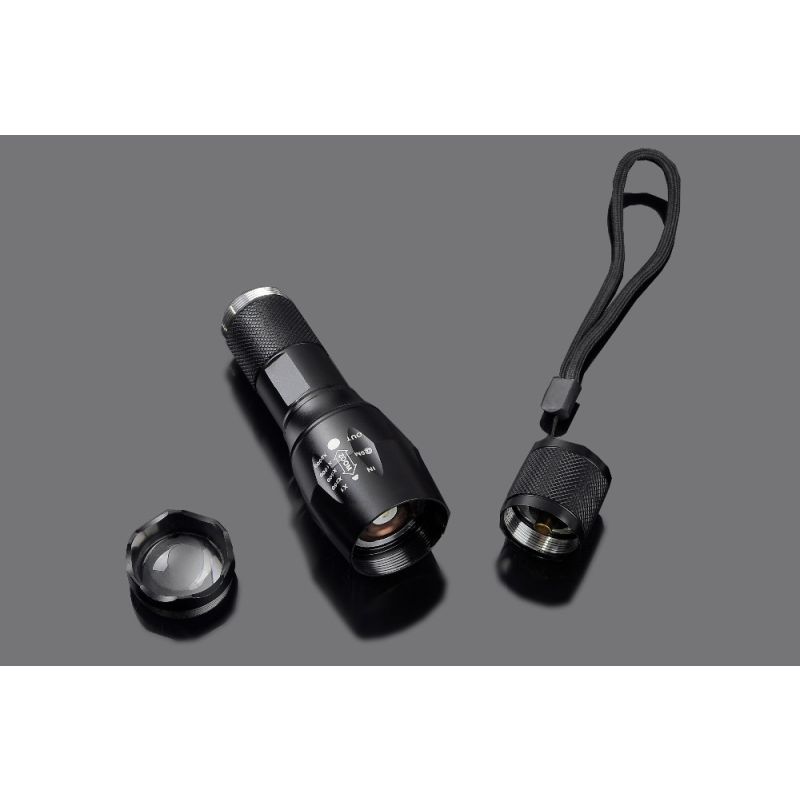 Lampe Torche Ultrafire A100 1800 Lumens Zoomable T6 LED Éclairage Polyvalent Durable Aluminium Qualité Aérospatiale
