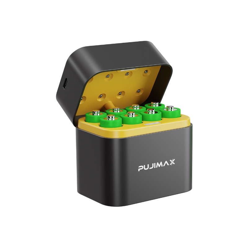 Chargeur à 8 emplacements avec port Type-C pour batteries lithium AA 3400mWh solution de charge efficace