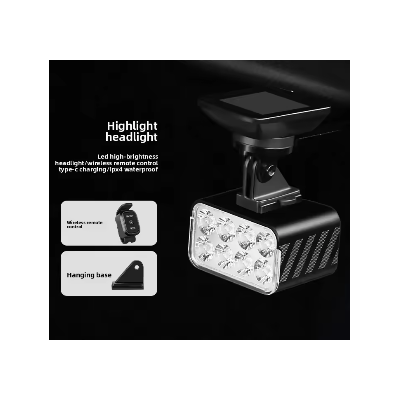 Phare Avant W450 1800 Lumens | Télécommande Sans Fil, Fonction Levage | Sécurité VTT & Urbain