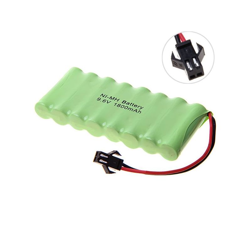 Batterie Rechargeable 9.6V AA 1800mAh Ni-MH Haute Capacité Prise SM Écologique pour Modélisme et Appareils Ménagers