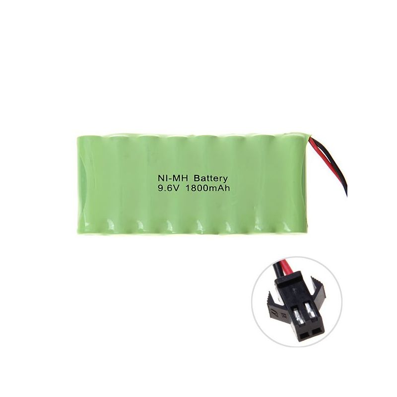 Batterie Rechargeable 9.6V AA 1800mAh Ni-MH Haute Capacité Prise SM Écologique pour Modélisme et Appareils Ménagers