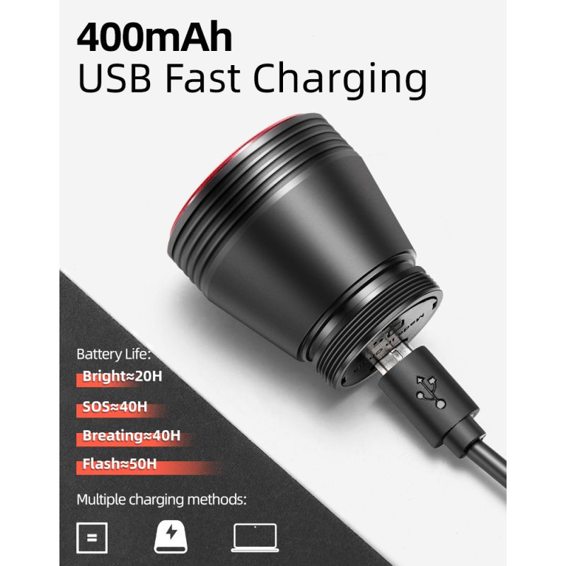 ROCKBROS Q5 Lumière Vélo Intelligente Détection Frein Automatique Étanche IPX6 Feu Arrière LED Sécurité Cyclisme