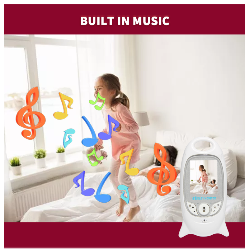 VB601 moniteur vidéo sans fil 2.4G avec caméra de sécurité couleur audio bidirectionnel et vision nocturne