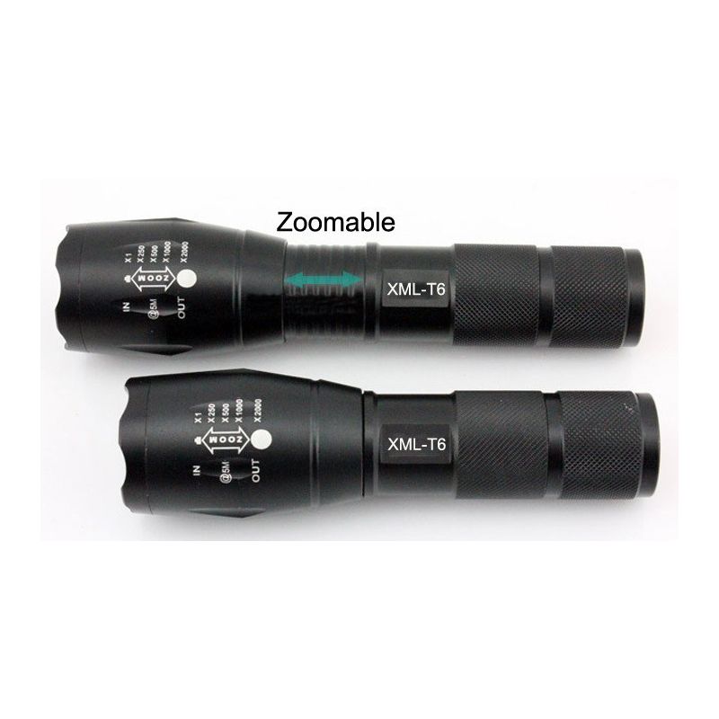Lampe Torche Ultrafire A100 1800 Lumens Zoomable T6 LED Éclairage Polyvalent Durable Aluminium Qualité Aérospatiale
