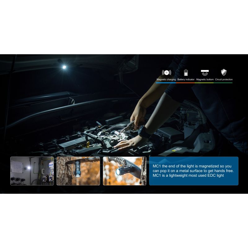 TrustFire MC1 Baton 1000 lumens lampe de poche compacte rechargeable ultra-légère chargement magnétique