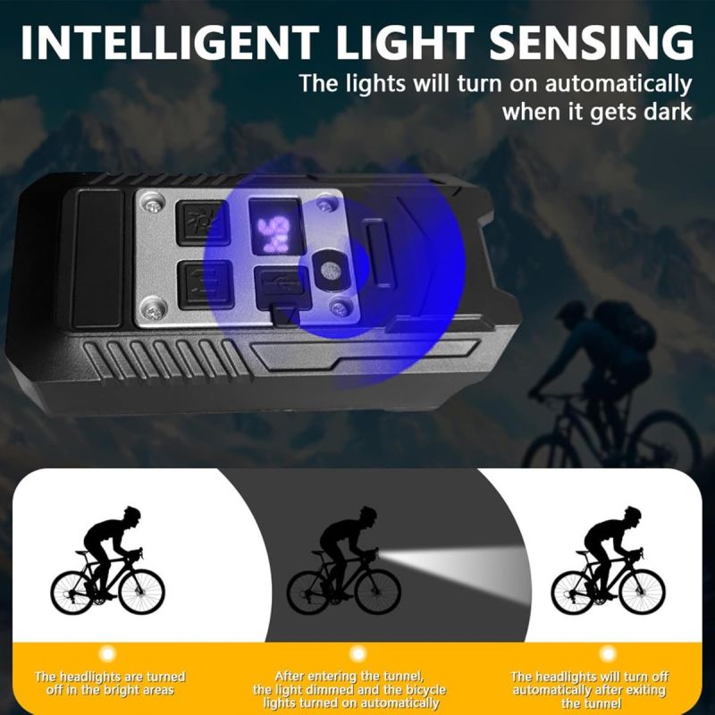 Bicycle Headlight 9 LED Bike Front Light Type-C Rechargeable Bike Lamp Waterproof Cycling light