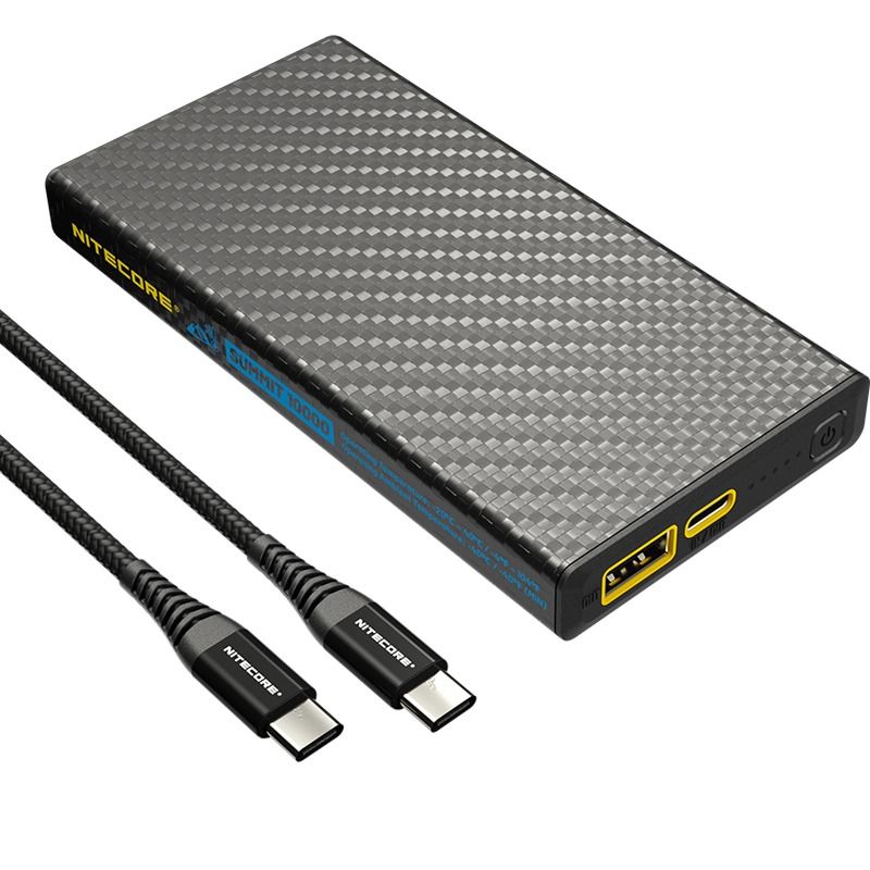 Nitecore Summit 10000: Power Bank Extrême -40°C, Légère Fibre Carbone, IPX5, USB-C Charge Rapide 20W Aventure